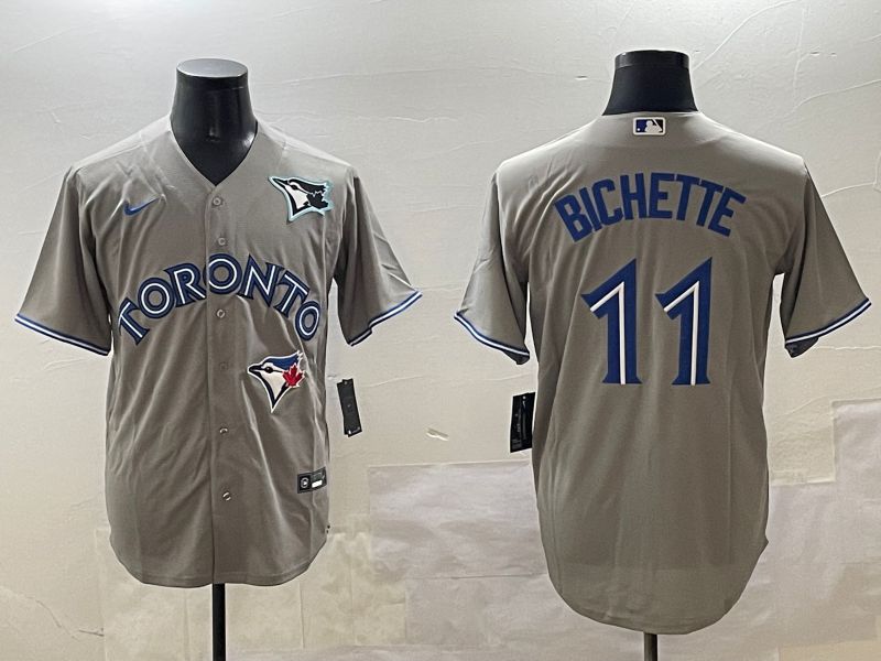 Men Toronto Blue Jays #11 Bichette Grey Game 2025 Nike MLB Jersey style 2